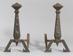 Pair of Bradley & Hubbard Andirons